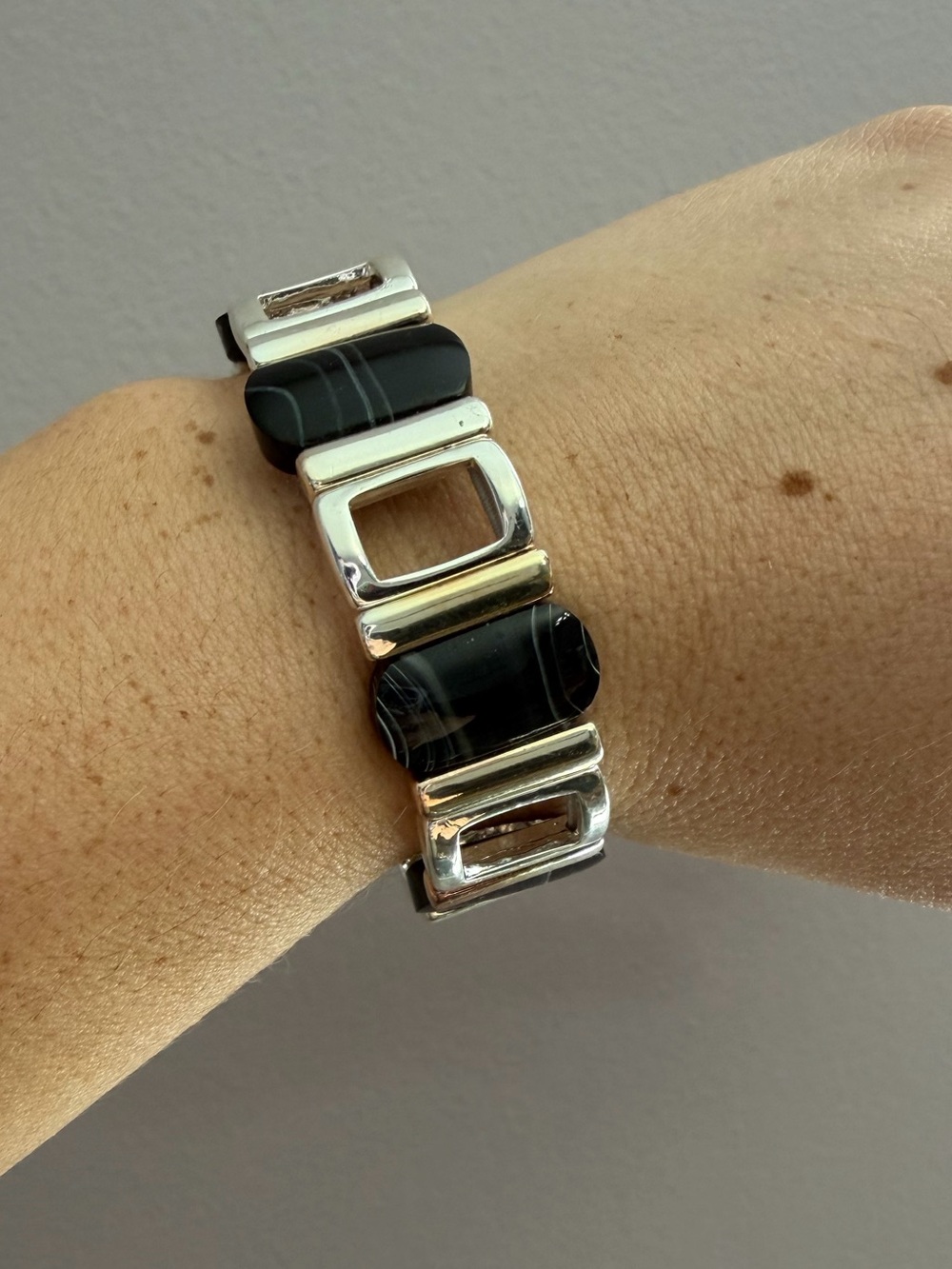 Nine West Silver and Black Link Bracelet